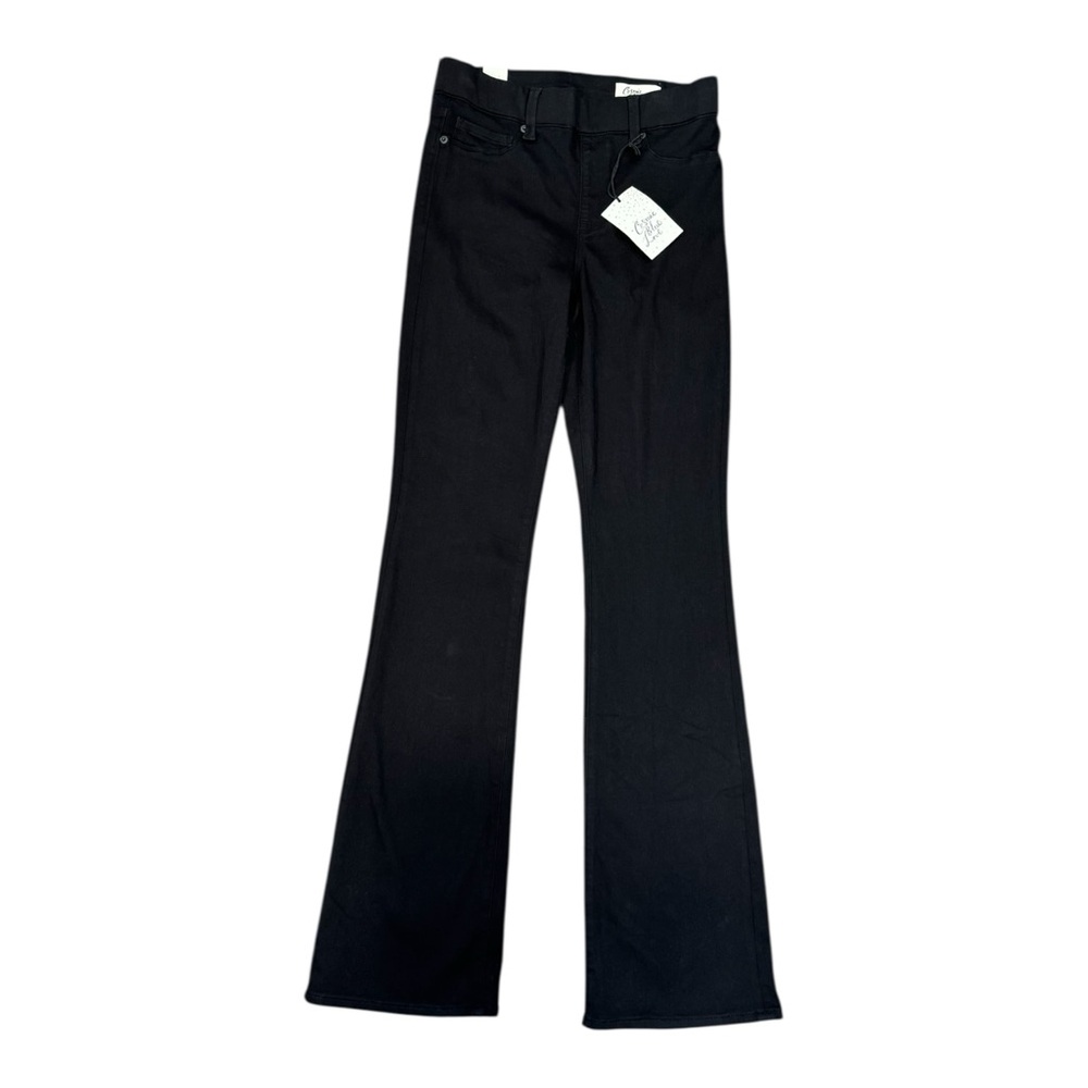 Cosmic Blue Love Jeans Boot Cut/Flare Pull On Womens 29Tall Stretch Black Denim
